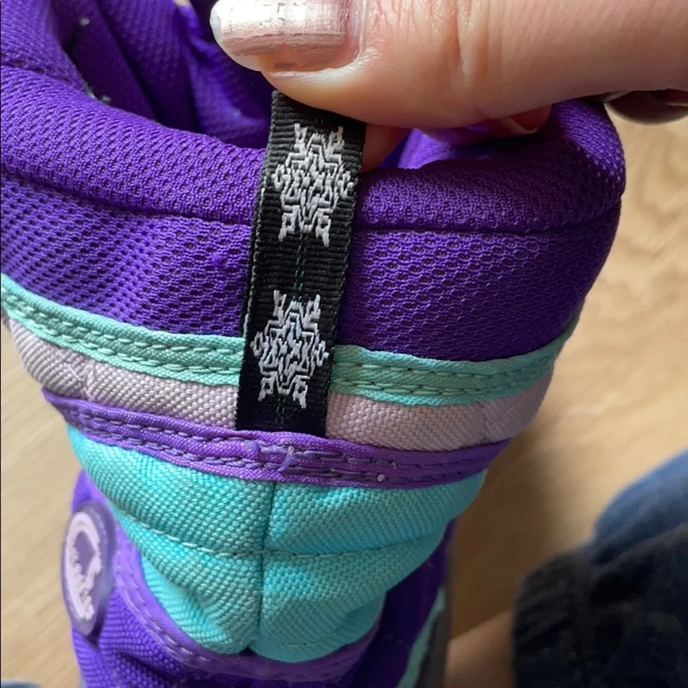 Purple girls winter rubber snow boots size 3